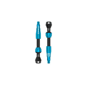 Lezyne Tubeless Valves Lezyne CNC TLR Tubeless Valve Pro 44mm Blue Pair