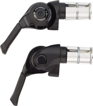 microSHIFT Shifters microSHIFT Bar End Shifter Set 10-Speed Mountain Double/Triple Shimano Compatible BLK