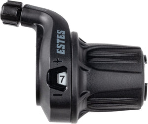 microSHIFT Shifters microSHIFT Estes Light Action Twist Shifter - Right 7-Speed For 1x Optical Gear Indicator BLK