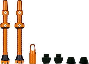 Muc-Off Tubeless Valves Muc-Off V2 Tubeless Valve Kit - Orange 44mm Pair