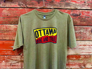 Ottawa Bike and Trail Shop Merch Army Green / X-Small Logo T-Shirt Short Sleeve Unisex