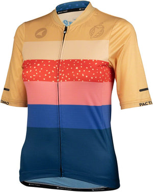 Salsa Jerseys Small Salsa Team Polytone Women's Jersey- Goldenrod Dark Blue w/ Stripes