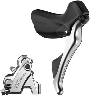 Shimano Brake/Shift Lever - Drop Bar Shimano CUES ST-U6030 Shift/Brake Lever BR-U6030 Hyd Disc Brake Caliper - Right/Rear 10/11-Spd Flat Mount For 25mm Mount Silver
