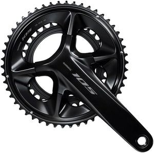 Shimano Cranksets and Arms 160Mm / 50/34T Shimano 105 FC-R7100 Crankset - 12-Speed, 110 Asymmetric BCD Hollowtech II Spindle Interface, Black