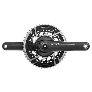 SRAM Cranksets and Arms SRAM Red DUB 2x E1 Crankset Speed: 12 Spindle: 28.99mm BCD: Direct Mount SRAM 8 Bolt 46/33 DUB 175mm Black Road