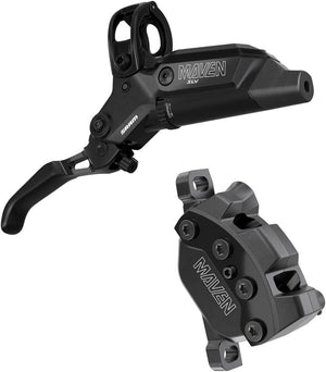SRAM Disc Brake & Lever SRAM Maven Silver Disc Brake Lever - Front Rear Post Mount 4-Piston Aluminum Lever SS Hardware BLK B1