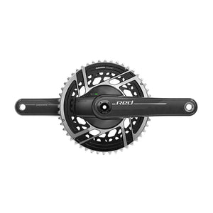 SRAM Power Meter Cranksets SRAM Red AXS 2x Power Meter E1 Power Meter Crankset Speed: 12 Spindle: 28.99mm BCD: Direct Mount SRAM 8 Bolt 46/33 DUB 175mm Black Road