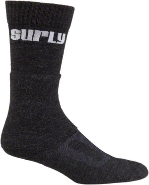 Surly Socks Small Surly Tall Logo Wool Socks-8 inch, Black