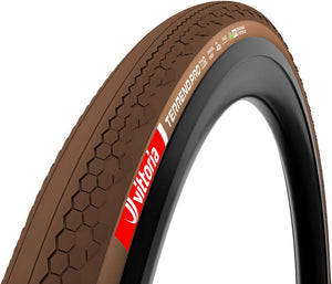 Vittoria Tires Vittoria Terreno Pro T10 Hardpack Tire - 700 x 45 Tubeless Folding BLK/Brown Eco Gravel Race