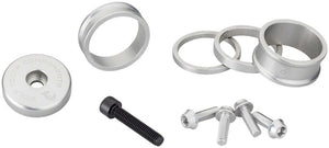 Wolf Tooth Headset Spacers Wolf Tooth Headset BlingKit - 3 510 15mm Spacers Top cap Integrated 5mm Spacer Raw Silver
