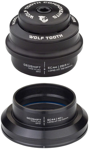Wolf Tooth Headsets Wolf Tooth GeoShift Performance Angle Headset - 1 Deg Long EC44/EC44 Black