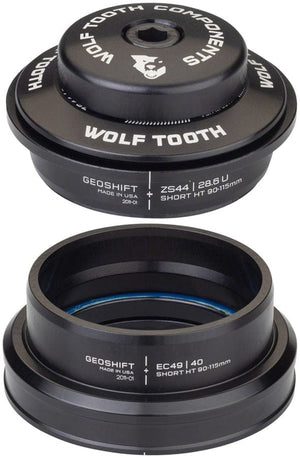 Wolf Tooth Headsets Wolf Tooth GeoShift Performance Angle Headset - 1 Deg Short ZS44/EC49 Black