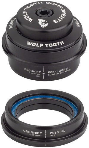 Wolf Tooth Headsets Wolf Tooth GeoShift Performance Angle Headset - 2 Deg Long EC44/ZS56 Black