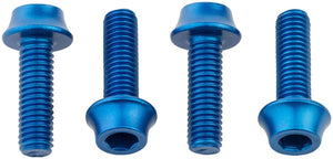 Wolf Tooth Water Bottle Cage Parts Blue Wolf Tooth Water Bottle Cage Bolts - Set/4 Aluminum